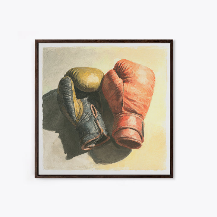 Boxing Gloves Still Life Framed Canvas Print, Fitness Studio Art, Gym Poster, Gym Decor, Fine Art, Motion, Modern Decor, FSA-1x1-29