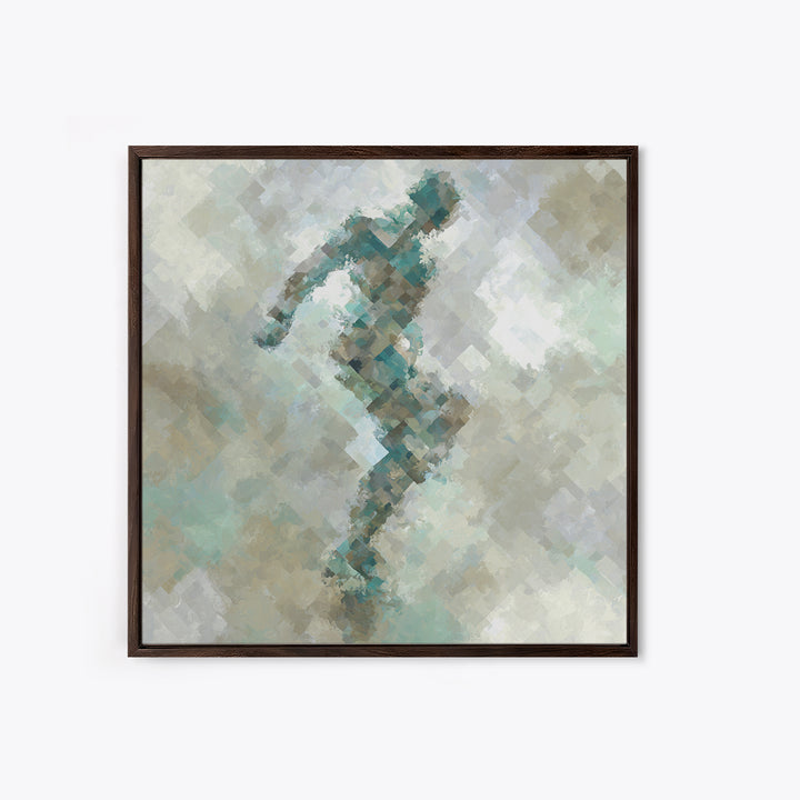 Abstract Human Figure Framed Canvas Print, Fitness Studio Art, Gym Poster, Gym Decor, Oil Painting, Motion, Modern Decor, FSA-1x1-74