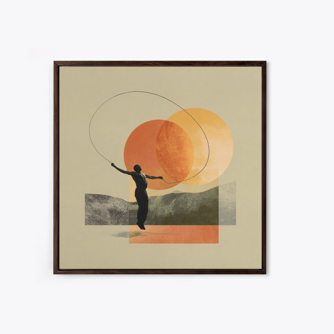 Jump Rope Movement Captured as Curved Lines Canvas Print, Fitness Studio Art, Pilates Poster, Gym Decor, Fine Art, Motion, FSA-1x1-82