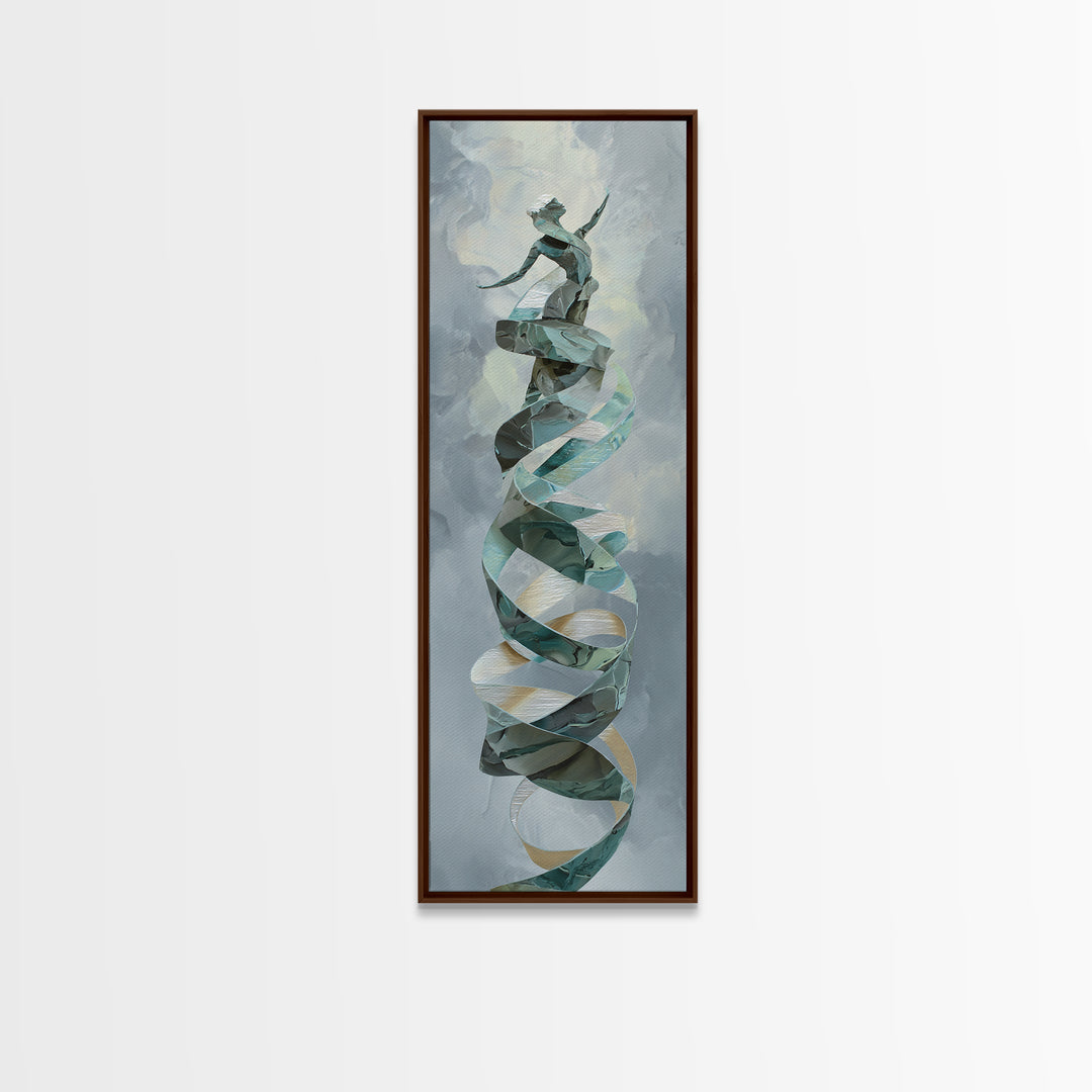 Gymnast Ribbon Forming a Spiral Composition Canvas Print, Fitness Studio Art, Printable Art, Gym Decor, Fine Art, Motion, FSA-1x3-11