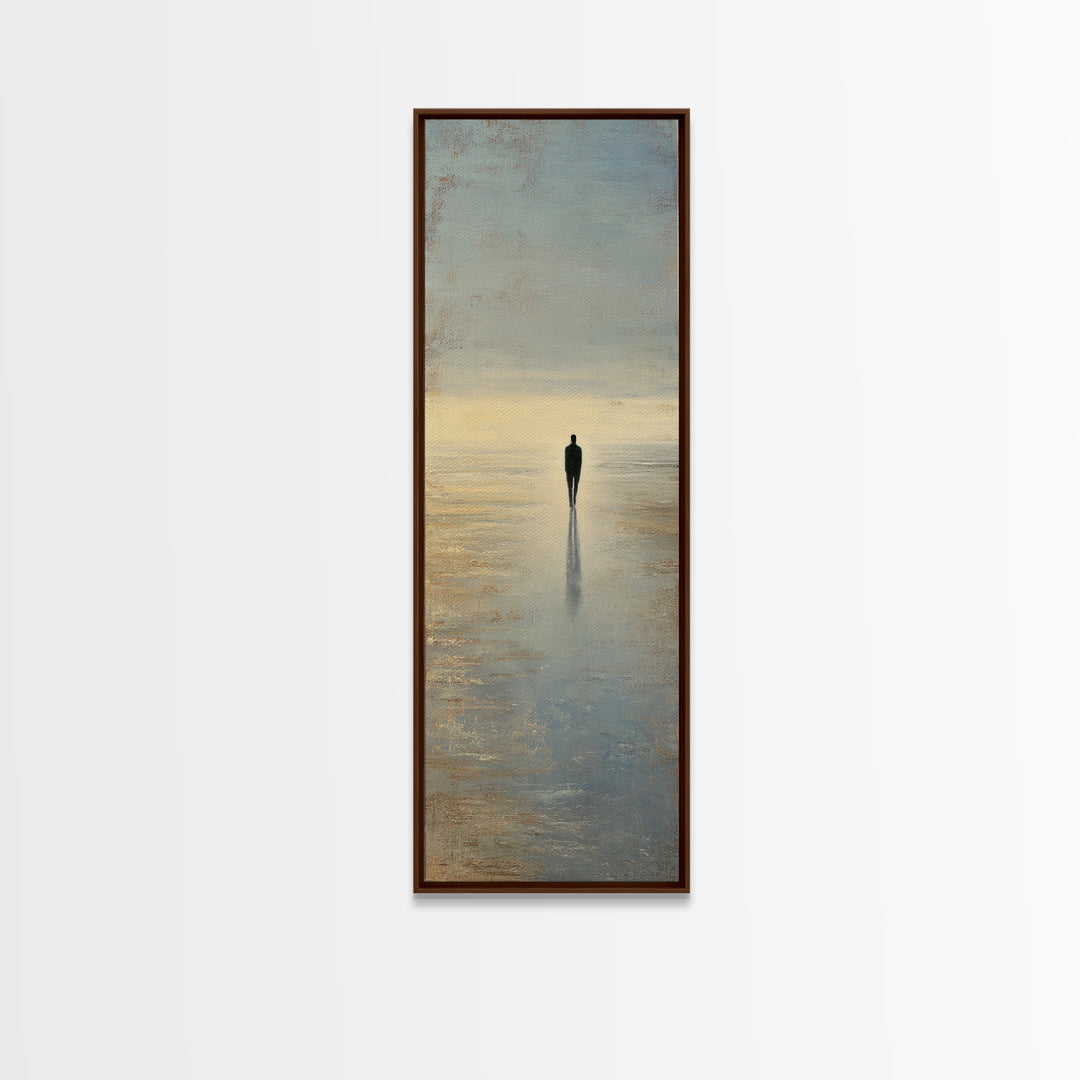 Runner Silhouette Breaking Through Morning Mist Canvas Print, Fitness Studio Art, Anatomy Poster, Gym Decor, Fine Art, Motion, FSA-1x3-13