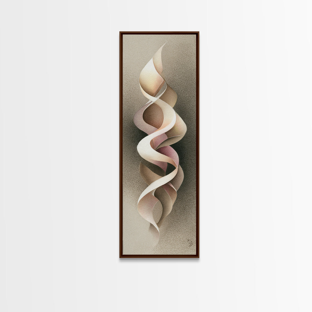 Gymnast Ribbon Forming a Spiral Composition Canvas Print, Fitness Studio Art, Pelvic Floor Art, Gym Decor, Fine Art, Motion, FSA-1x3-35