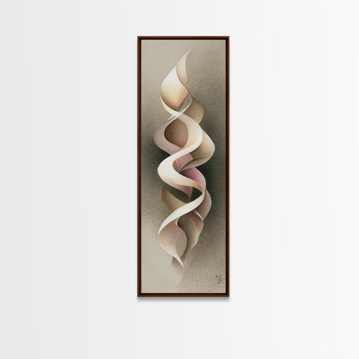 Gymnast Ribbon Forming a Spiral Composition Canvas Print, Fitness Studio Art, Pelvic Floor Art, Gym Decor, Fine Art, Motion, FSA-1x3-35