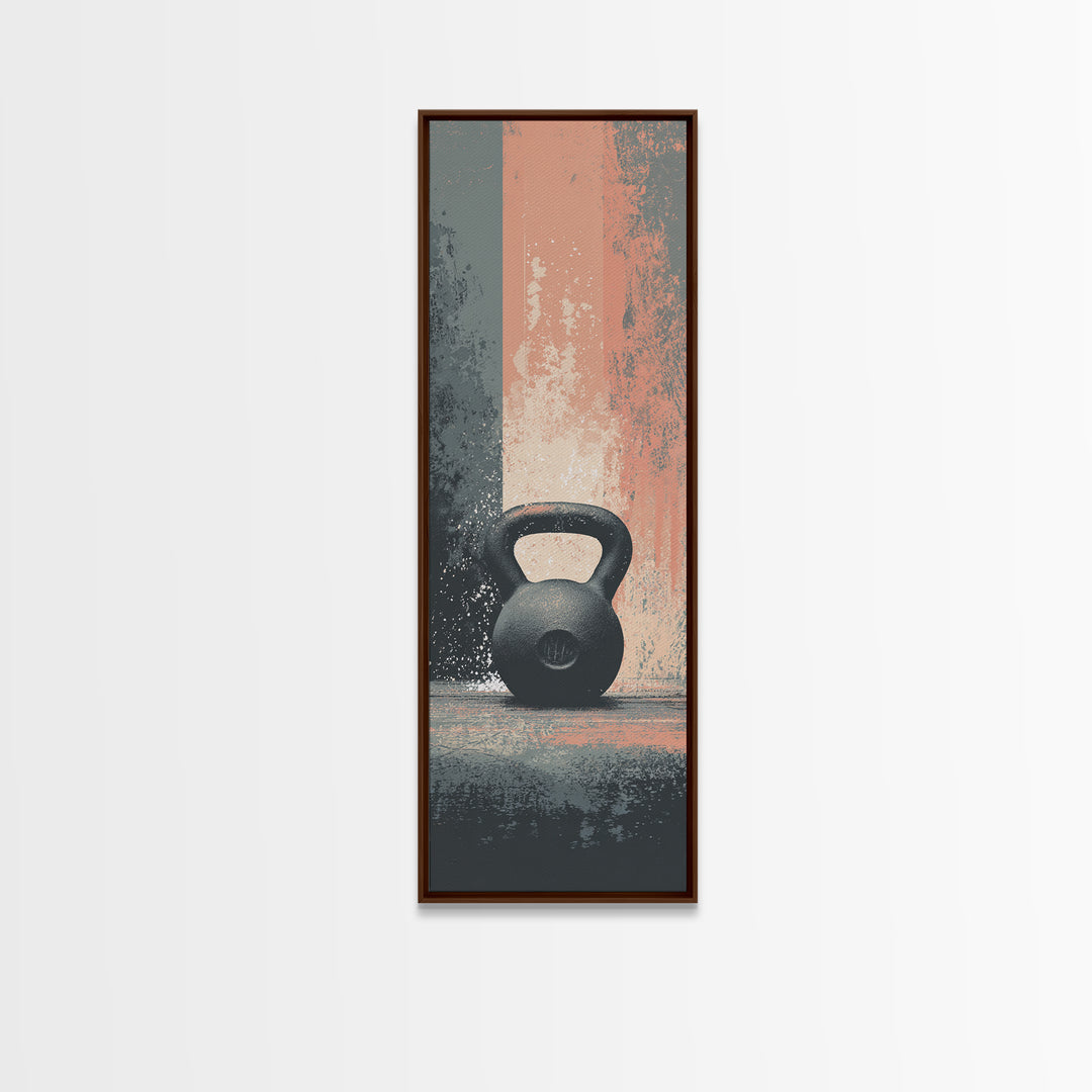 Kettlebell and Chalk Dust Canvas Print, Fitness Studio Art, Home Gym Sign, Gym Decor, Fine Art, Motion, Motivational Canvas, FSA-1x3-42