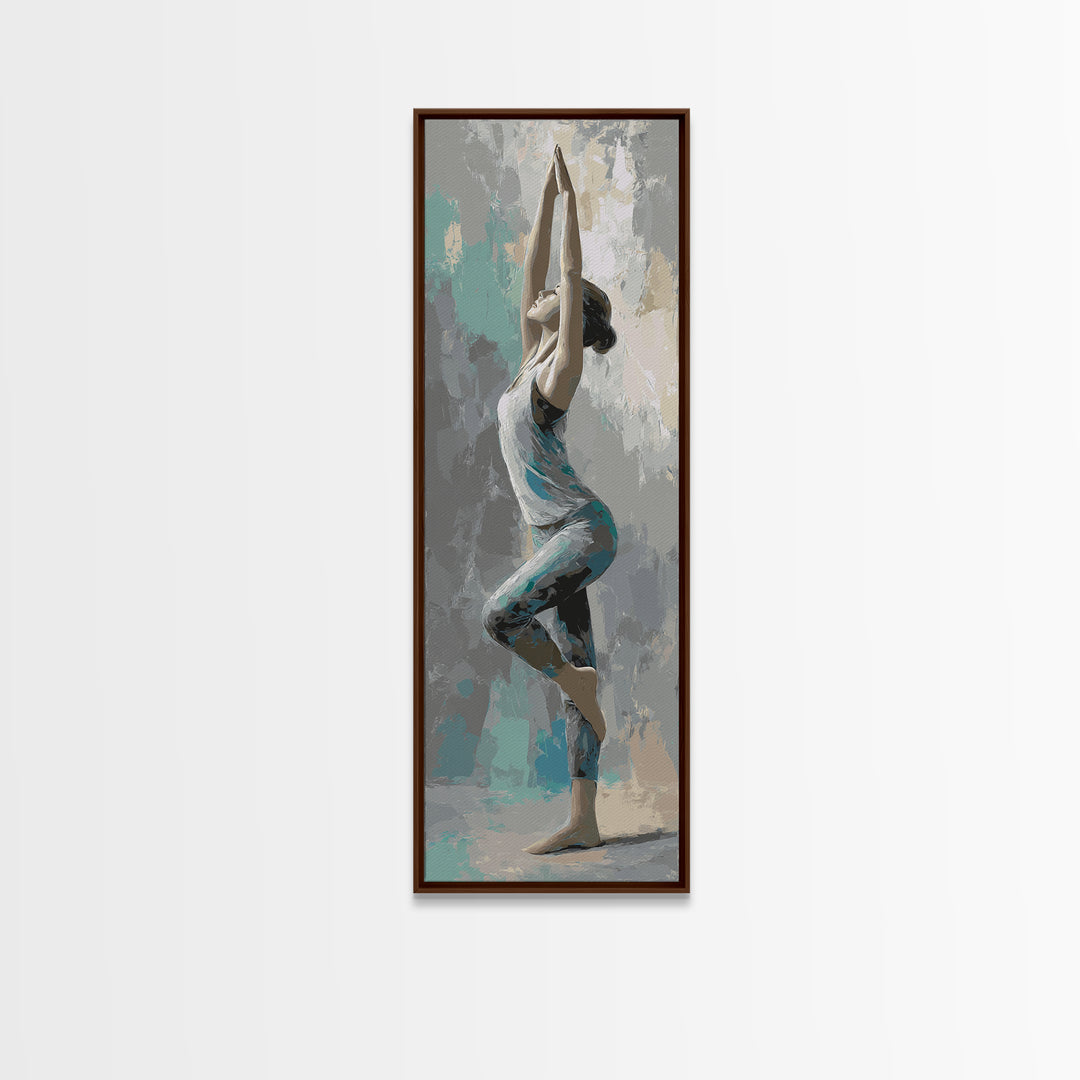 Yoga Warrior Pose Canvas Print, Fitness Studio Art, Wall Decor, Gym Decor, Fine Art, Motion, Contemporary Art, Wall Art, FSA-1x3-43