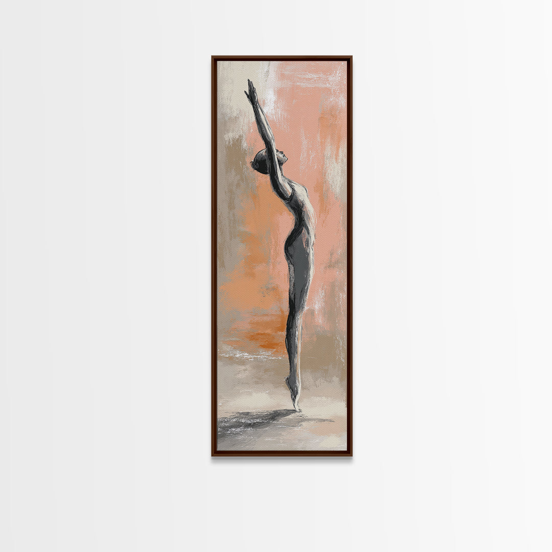 Yoga Warrior Pose Canvas Print, Fitness Studio Art, Minimalist Decor, Gym Decor, Fine Art, Motion, Modern Wall Decor, FSA-1x3-67