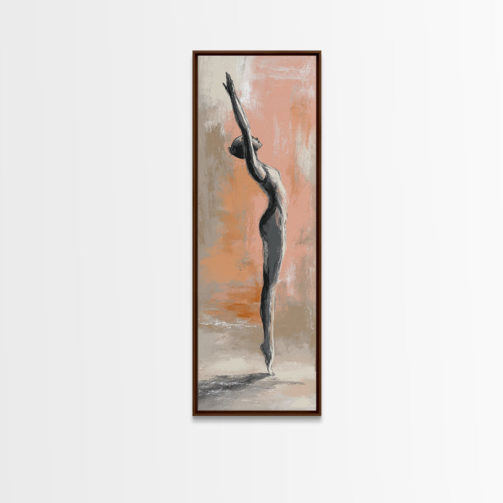 Yoga Warrior Pose Canvas Print, Fitness Studio Art, Minimalist Decor, Gym Decor, Fine Art, Motion, Modern Wall Decor, FSA-1x3-67