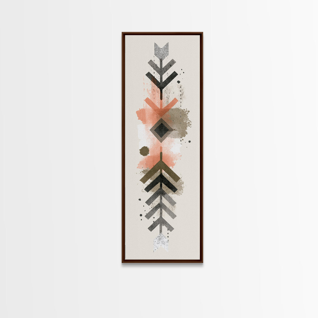 Minimal Motivational Symbol Using Arrows and Shapes Canvas Print, Fitness Studio Art, Fine Art Print, Gym Decor, Motion, FSA-1x3-73