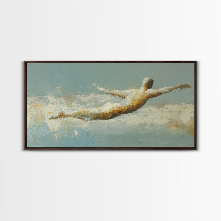 Abstract Human Figure Canvas Print, Fitness Studio Art, Luxury Decor, Gym Decor, Motion, Modern Wall Art, Motivational Poster, FSA-2x1-94