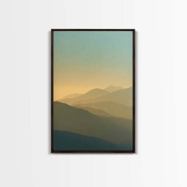 Sunrise over Mountains as Endurance Metaphor Framed Canvas Print, Fitness Studio Art, Gym Decor, Fine Art, Motion, Gym Wall Art, FSA-2x3-56