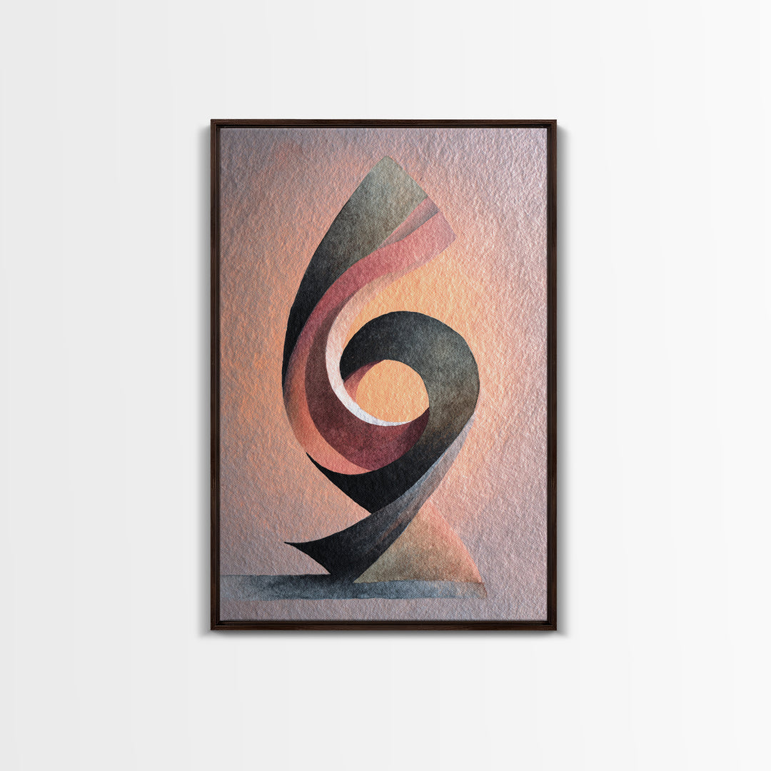 Gymnast Ribbon Forming a Spiral Composition Canvas Print, Fitness Studio Art, Pelvic Floor Art, Gym Decor, Fine Art, Motion, FSA-2x3-79