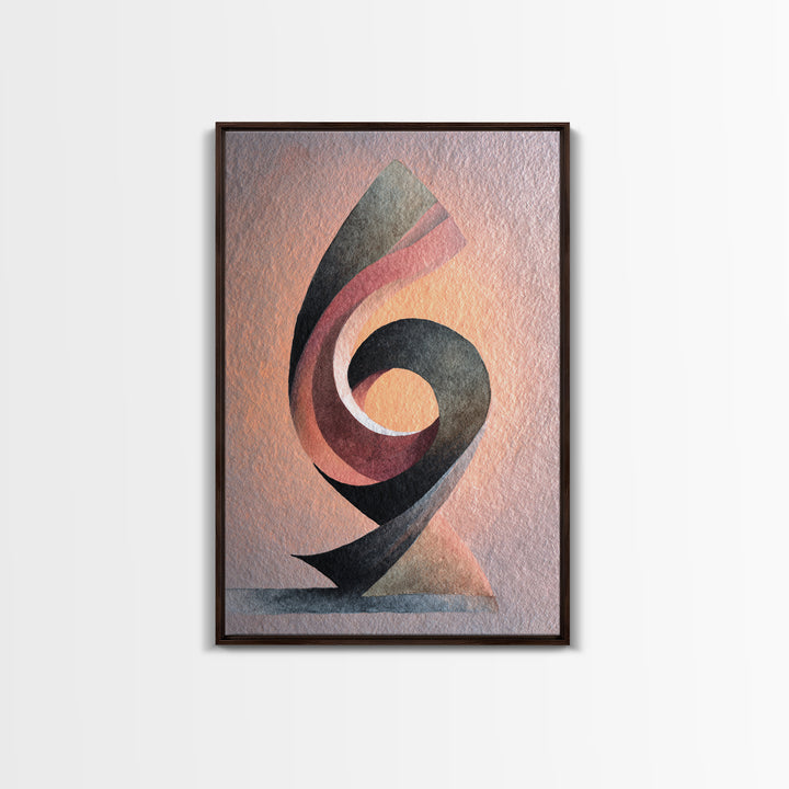 Gymnast Ribbon Forming a Spiral Composition Canvas Print, Fitness Studio Art, Pelvic Floor Art, Gym Decor, Fine Art, Motion, FSA-2x3-79