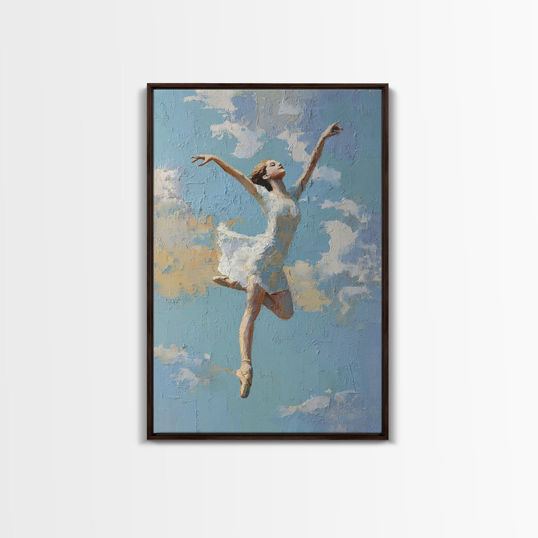 Dancer Leap with Painterly Energy Canvas Print, Fitness Studio Art, Luxury Decor, Gym Decor, Fine Art, Motion, Modern Wall Art, FSA-2x3-91