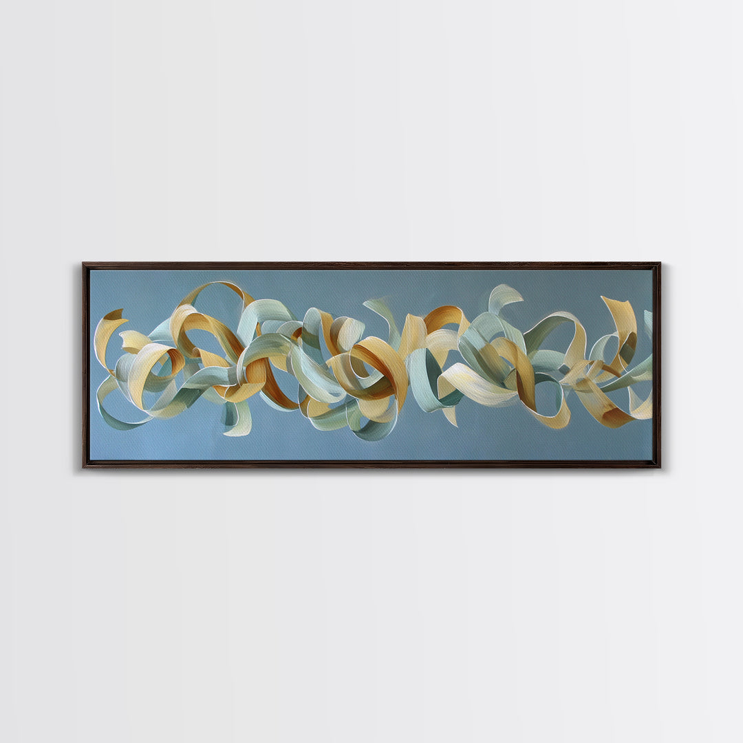 Gymnast Ribbon Forming a Spiral Composition Framed Canvas Print, Fitness Studio Art, Gym Poster, Gym Decor, Fine Art, Motion, FSA-3x1-15
