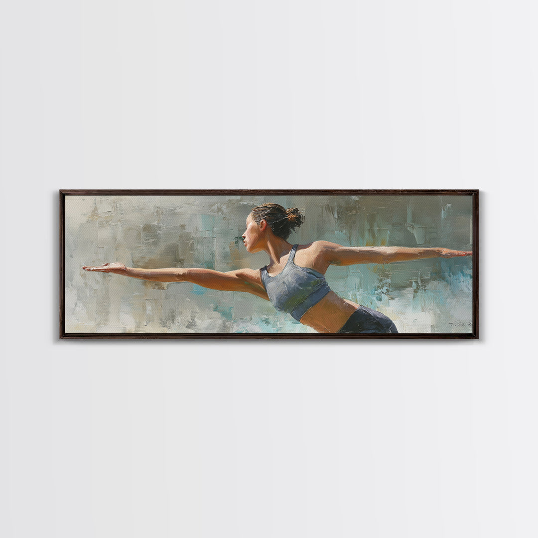 Female Athlete Stretching Canvas Print, Fitness Studio Art, Art Print, Gym Decor, Fine Art, Motion, Motivational Poster, FSA-3x1-43