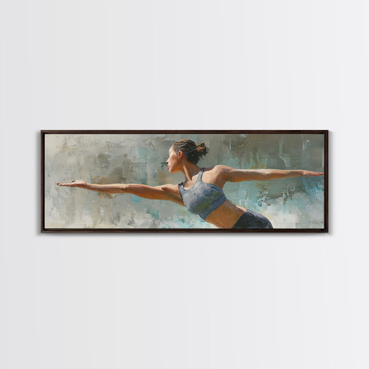 Female Athlete Stretching Canvas Print, Fitness Studio Art, Art Print, Gym Decor, Fine Art, Motion, Motivational Poster, FSA-3x1-43