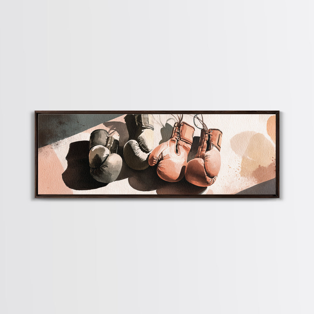 Boxing Gloves Still Life Canvas Print, Fitness Studio Art, Printable Art, Gym Decor, Fine Art, Motion, Home Gym Sign, FSA-3x1-45