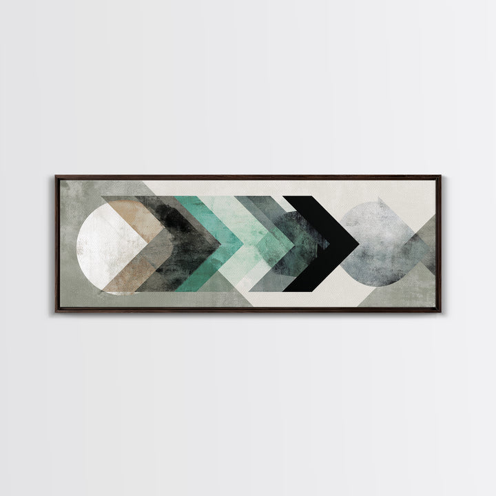 Minimal Motivational Symbol Using Arrows and Shapes Framed Canvas Print, Fitness Studio Art, Fitness, Gym Decor, Motion, FSA-3x1-77