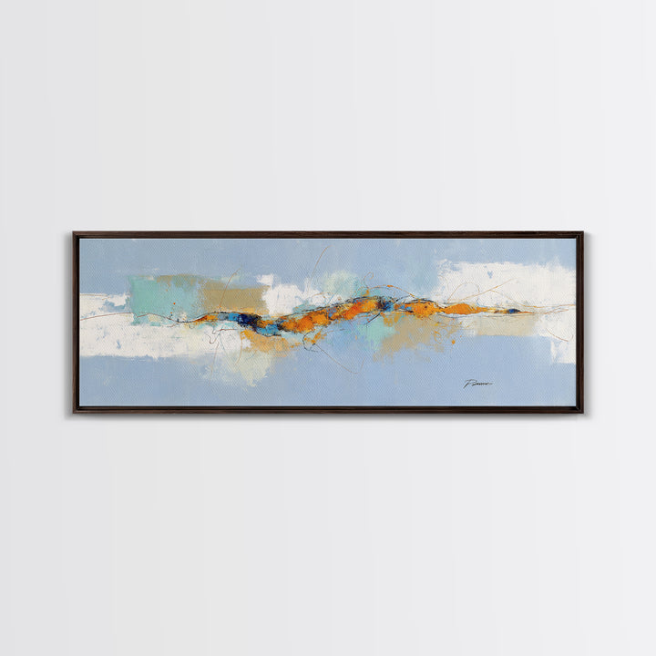 Abstract Heartbeat Line Through Color Fields Canvas Print, Fitness Studio Art, Motivational Poster, Gym Decor, Motion, FSA-3x1-81