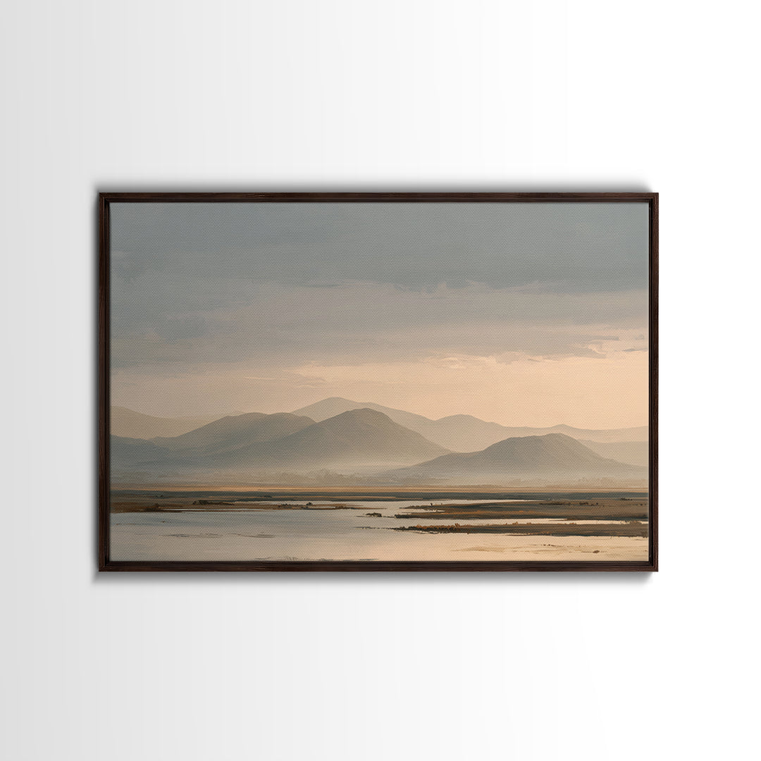 Sunrise over Mountains as Endurance Metaphor Framed Canvas Print, Fitness Studio Art, Gym Decor, Fine Art, Motion, Gym Wall Art, FSA-3x2-100