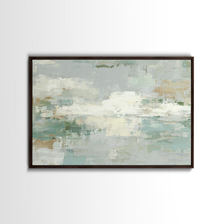 Dancer Leap with Painterly Energy Framed Canvas Print, Fitness Studio Art, Neutral Decor, Gym Decor, Fine Art, Motion, FSA-3x2-15