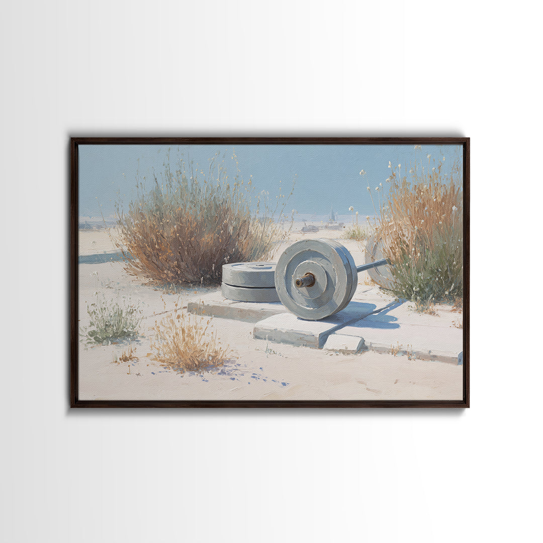 Barbell Plate Study Canvas Print, Fitness Studio Art, Printable Wall Art, Gym Decor, Watercolor Art, Motion, Yoga Wall Art, FSA-3x2-44