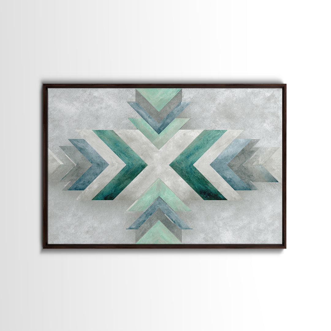 Minimal Motivational Symbol Using Arrows and Shapes Framed Canvas Print, Fitness Studio Art, Fitness, Gym Decor, Abstract Art, FSA-3x2-65