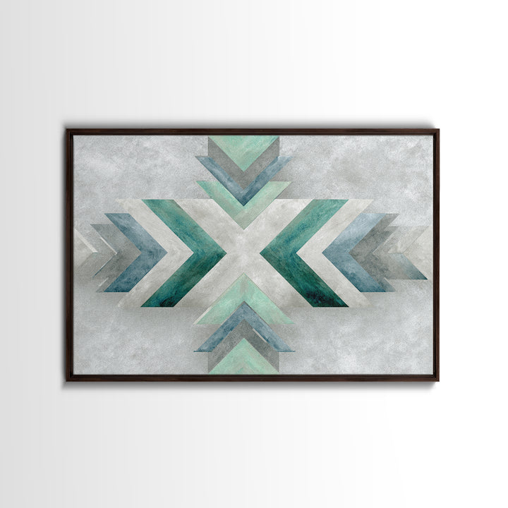 Minimal Motivational Symbol Using Arrows and Shapes Framed Canvas Print, Fitness Studio Art, Fitness, Gym Decor, Abstract Art, FSA-3x2-65