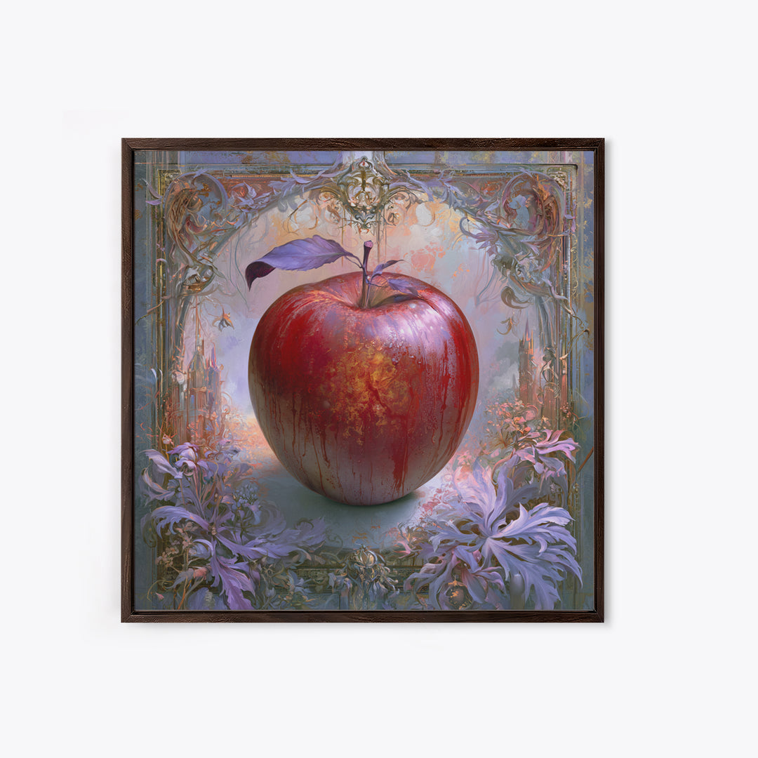Enchanted Apple with Deep Red Shine Canvas Print, Fairy Tale Art, Art Print, Living Room Decor, Storybook, Nursery Art, FTA-1x1-20