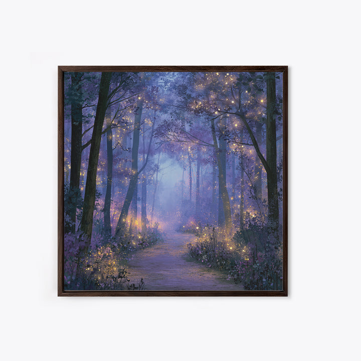 Enchanted Forest Path Glowing Canvas Print, Fairy Tale Art, Room Decor, Living Room Decor, Fine Art, Storybook, Original Art, FTA-1x1-49