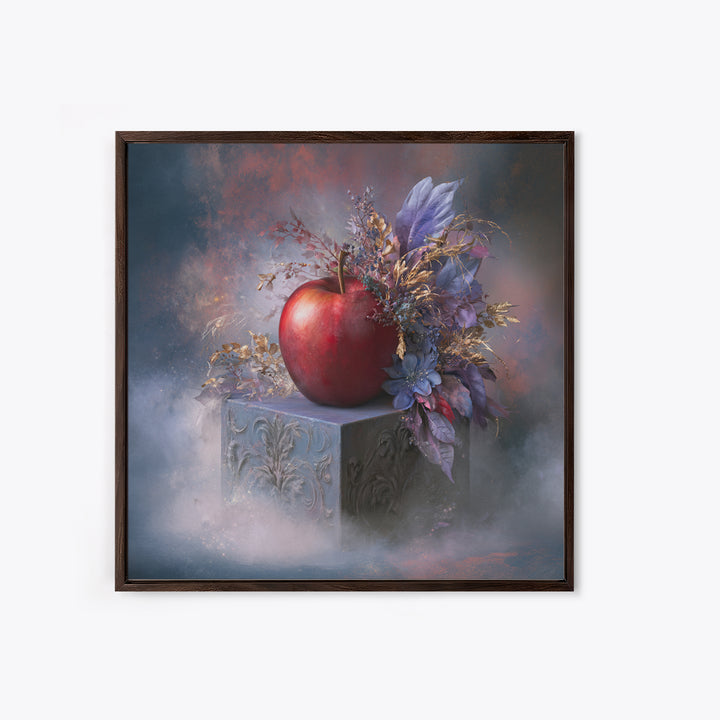 Enchanted Apple with Deep Red Shine Canvas Print, Fairy Tale Art, Fairy Art, Living Room Decor, Fine Art, Storybook, FTA-1x1-92