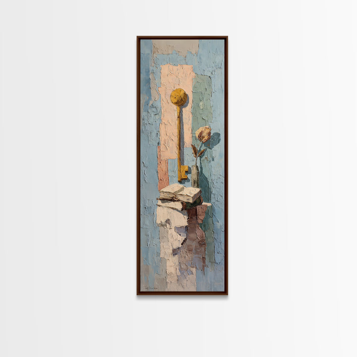 Glass Slipper Still Life Canvas Print, Fairy Tale Art, Neutral Decor, Living Room Decor, Fine Art, Storybook, Home Decor, FTA-1x3-18
