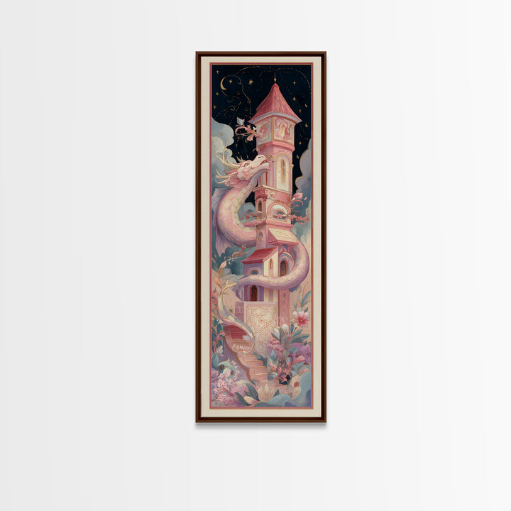 Frog Prince on a Lily Pad Canvas Print, Fairy Tale Art, Whimsical Decor, Living Room Decor, Storybook, Kids Room Decor, FTA-1x3-23