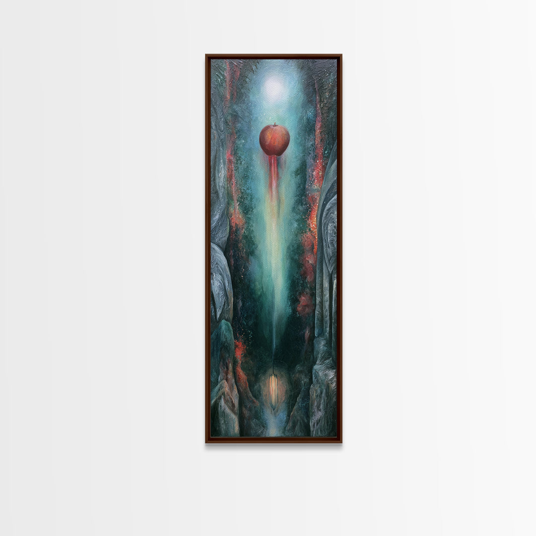Enchanted Apple with Deep Red Shine Canvas Print, Fairy Tale Art, Art Print, Living Room Decor, Storybook, Nursery Art, FTA-1x3-32