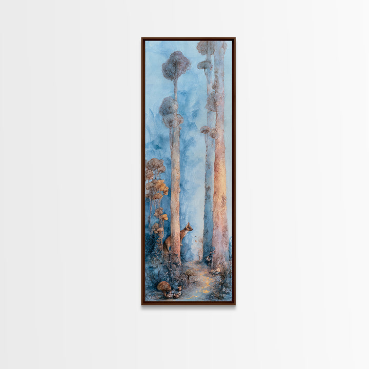 Unicorn in a Moonlit Meadow Framed Canvas Print, Fairy Tale Art, Modern Decor, Living Room Decor, Fine Art, Storybook, FTA-1x3-46