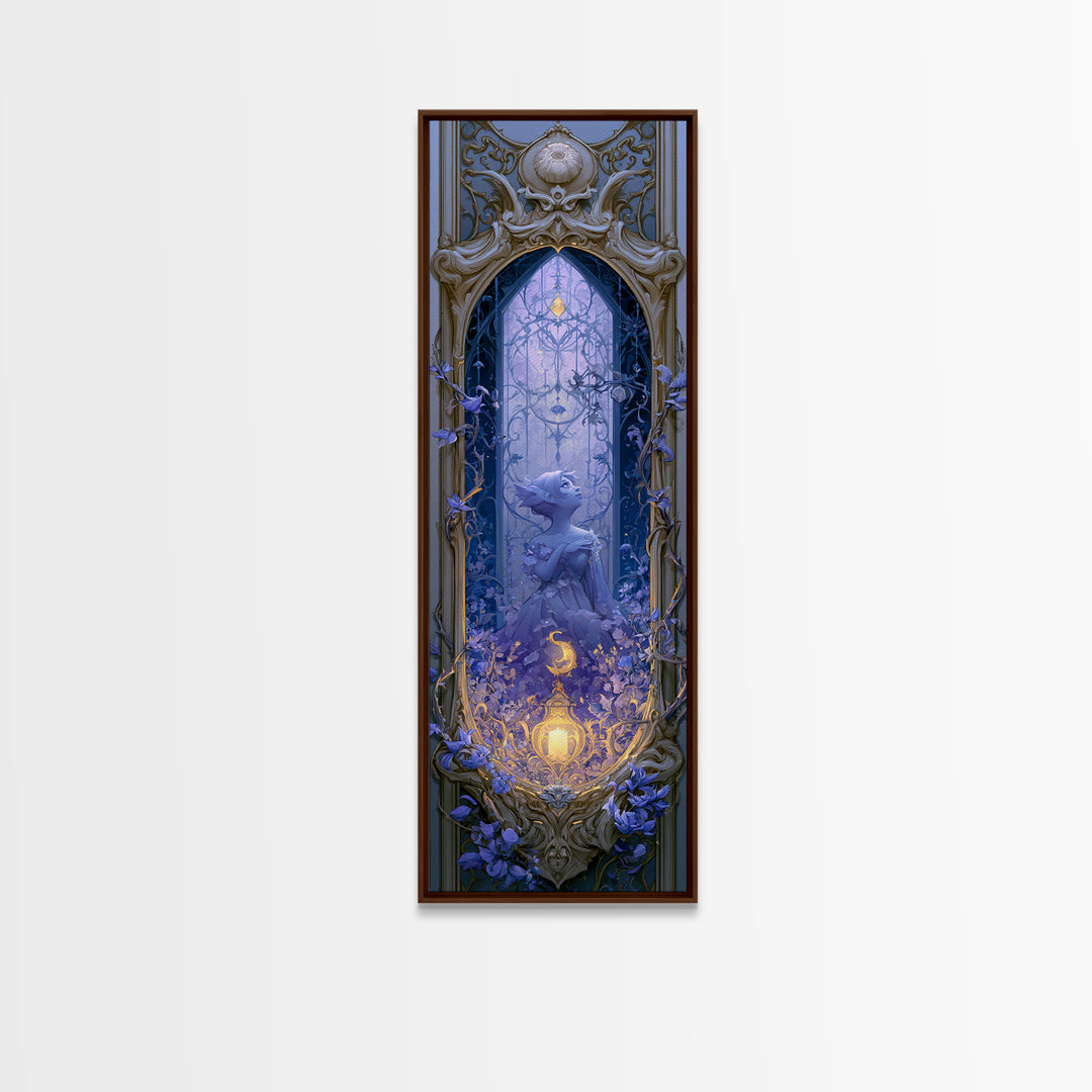 Magic Mirror Framed by Vines and Thorns Canvas Print, Fairy Tale Art, Modern Decor, Living Room Decor, Fine Art, Storybook, FTA-1x3-49