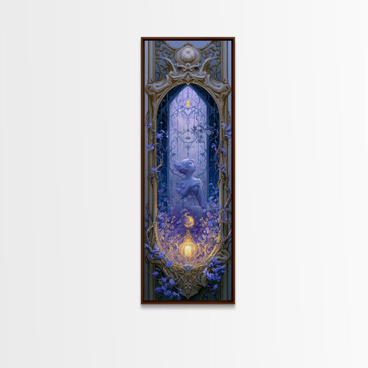 Magic Mirror Framed by Vines and Thorns Canvas Print, Fairy Tale Art, Modern Decor, Living Room Decor, Fine Art, Storybook, FTA-1x3-49