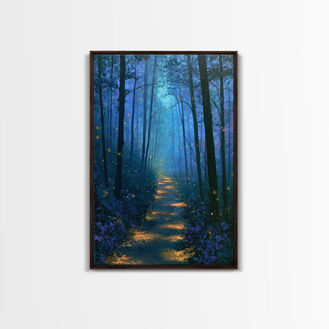 Enchanted Forest Path Glowing Canvas Print, Fairy Tale Art, Princess Wall Art, Living Room Decor, Fine Art, Storybook, FTA-2x3-57