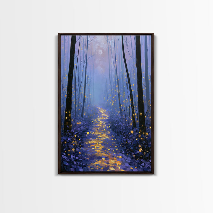 Enchanted Forest Path Glowing Canvas Print, Fairy Tale Art, Art Nouveau, Living Room Decor, Fine Art, Storybook, Dark Art, FTA-2x3-9