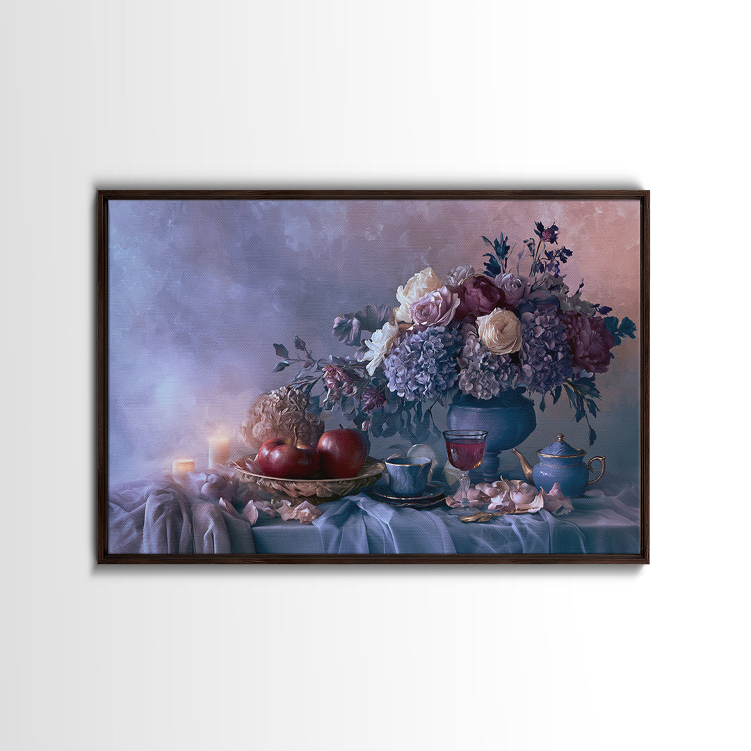 Enchanted Apple with Deep Red Shine Framed Canvas Print, Fairy Tale Art, Whimsical Wall Art, Living Room Decor, Storybook, FTA-3x2-24