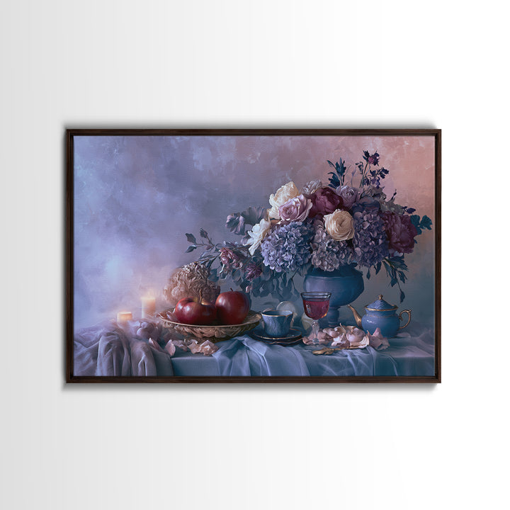 Enchanted Apple with Deep Red Shine Framed Canvas Print, Fairy Tale Art, Whimsical Wall Art, Living Room Decor, Storybook, FTA-3x2-24