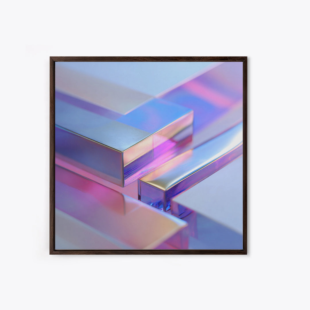 Smooth Titanium Shapes Canvas Print, Futuristic Art, Modern Wall Art, Living Room Decor, Abstract Art, Future, Victorian Decor, FUT-1x1-23