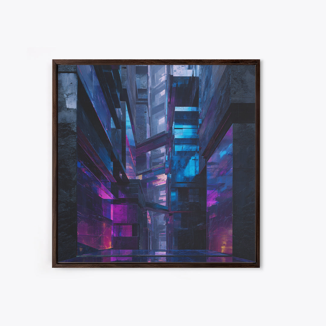 Ai Generated Mask Framed Canvas Print, Futuristic Art, Textured Painting, Living Room Decor, Oil Painting, Future, Abstract Art, FUT-1x1-40