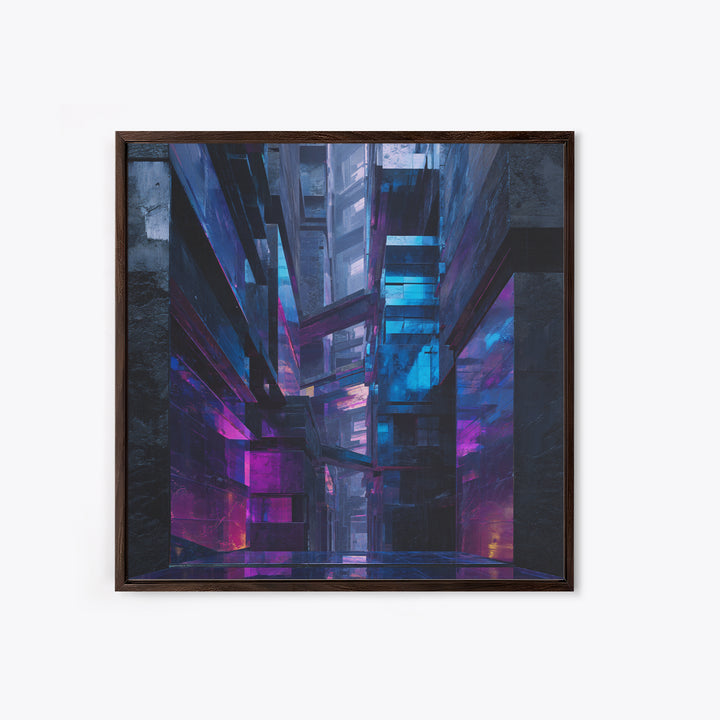 Ai Generated Mask Framed Canvas Print, Futuristic Art, Textured Painting, Living Room Decor, Oil Painting, Future, Abstract Art, FUT-1x1-40