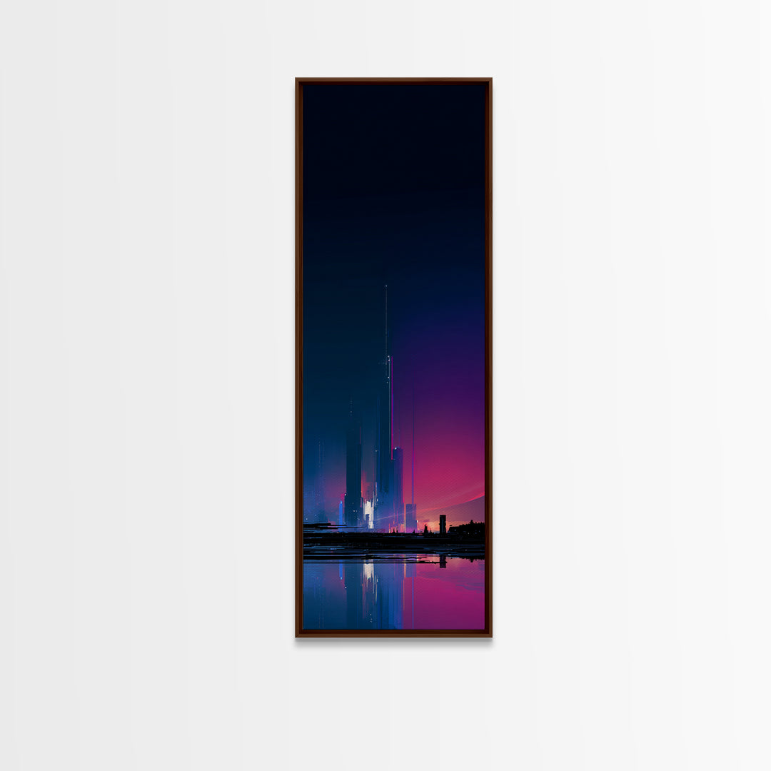 Minimal Spacecraft over a Clean Planet Horizon Canvas Print, Futuristic Art, Fine Art Print, Living Room Decor, Future, FUT-1x3-19