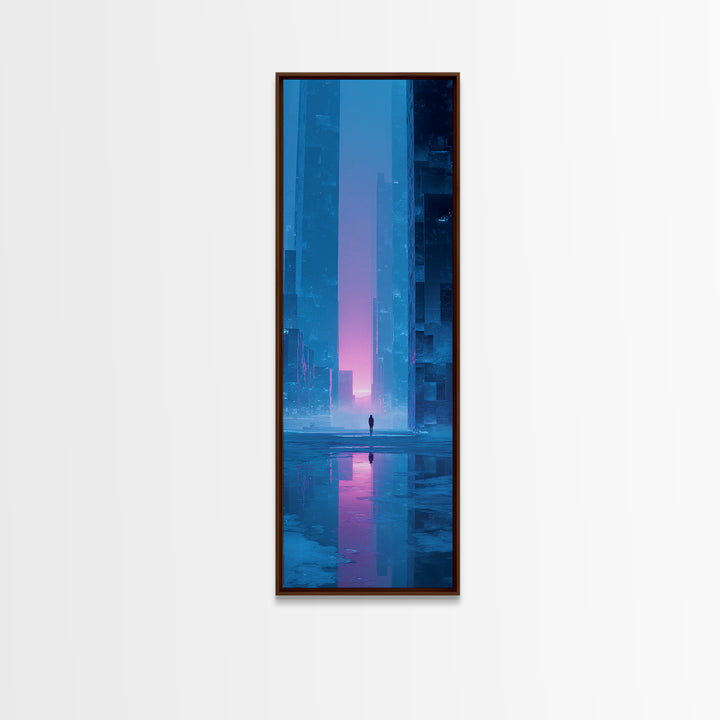 Glowing Geometric Portal Canvas Print, Futuristic Art, Luxury Decor, Living Room Decor, Fine Art, Future, Canvas Wall Art, FUT-1x3-2