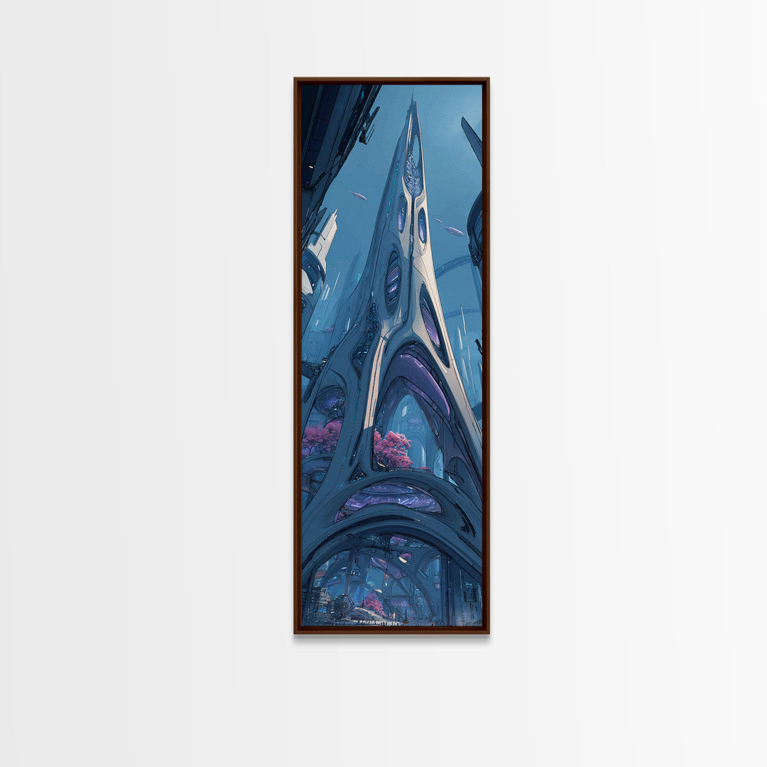 Future Ocean Lab Canvas Print, Futuristic Art, Boho Decor, Living Room Decor, Future, Mid Century Modern, Digital Wall Art, FUT-1x3-27