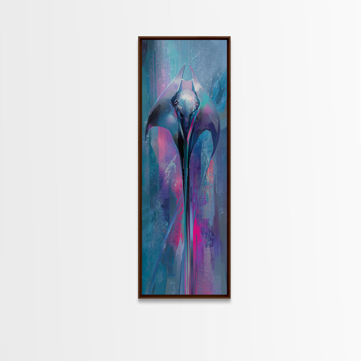 Future Ocean Lab Framed Canvas Print, Futuristic Art, Modern Wall Decor, Living Room Decor, Fine Art, Future, Home Decor, FUT-1x3-3