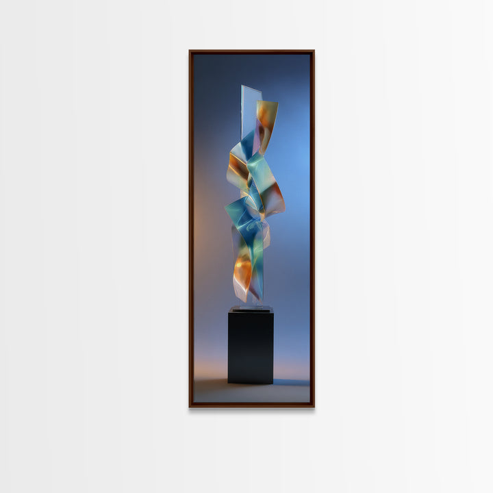 Chrome Abstract Sculpture Canvas Print, Futuristic Art, Gallery Decor, Living Room Decor, Abstract Art, Future, Wall Decor, FUT-1x3-7