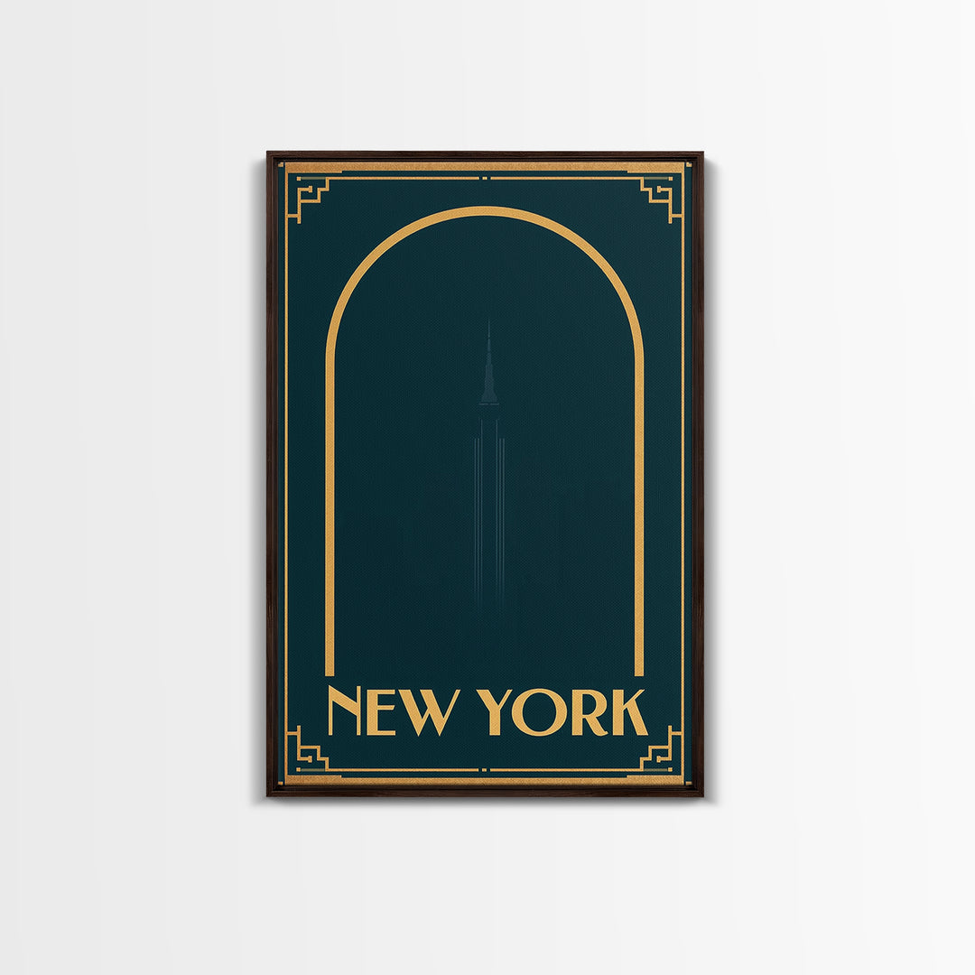 New York Travel Poster, Canvas Print, Luxury Art Deco Poster, New York Poster Print, Vintage City Poster, City Illustration, Art Print